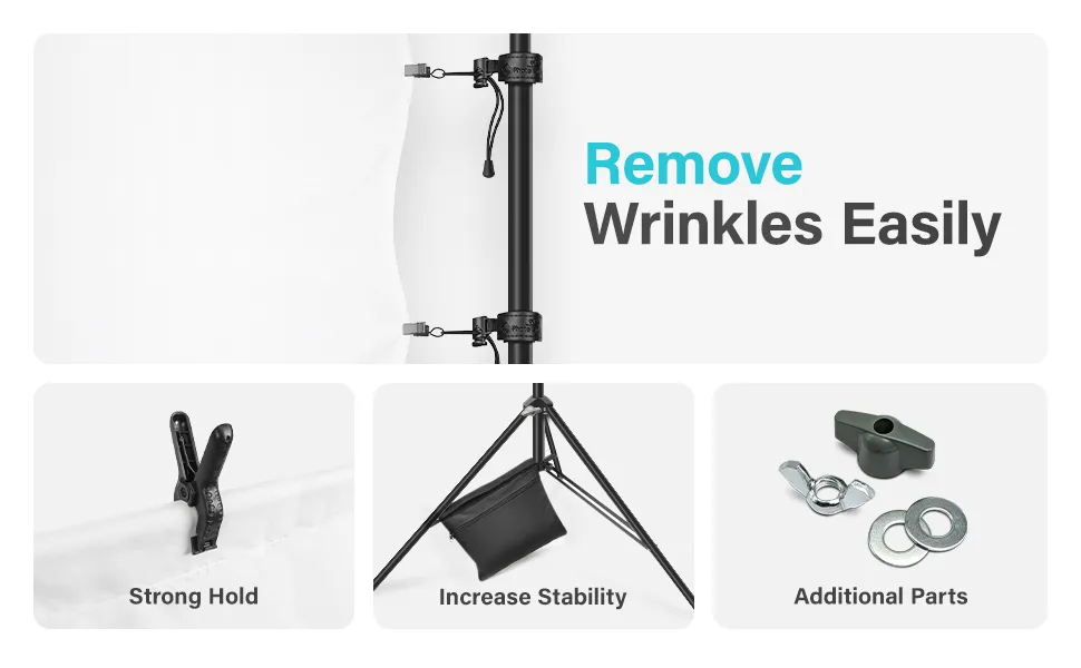 Julius Studio 10.1 ft. Extra Wide & 7.6 ft. Tall (122 x 91 inch) Backdrop Stand, Background Support Equipment, Great fit for 10 ft. Screens, Complete Accessory Kit for Photo Video Studio, JSAG283 Single - JSAG283
