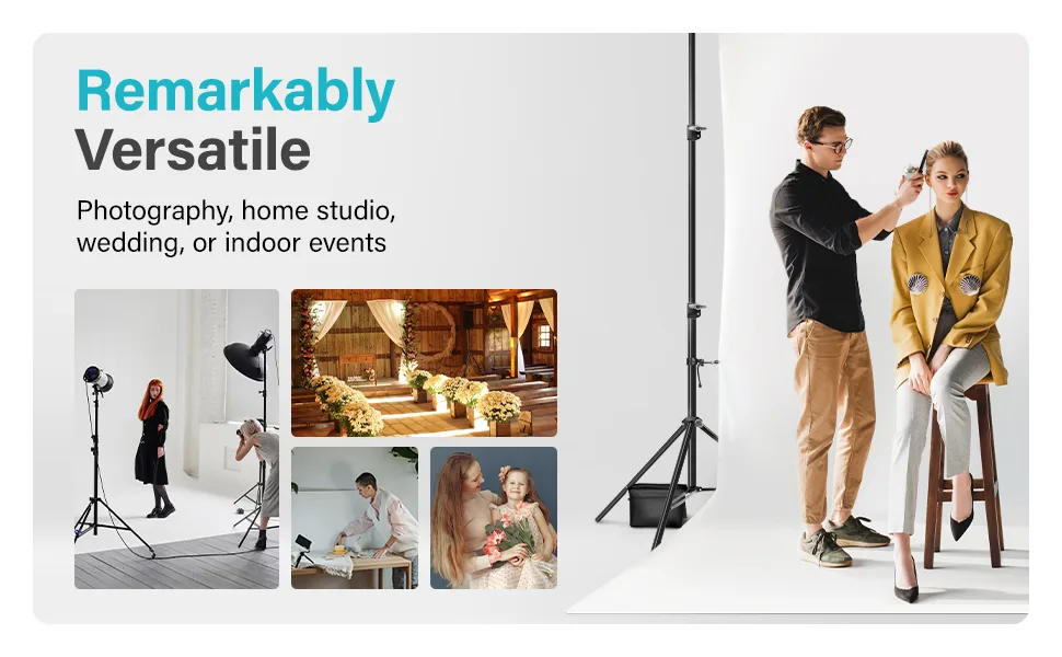 Julius Studio 10.1 ft. Extra Wide & 7.6 ft. Tall (122 x 91 inch) Backdrop Stand, Background Support Equipment, Great fit for 10 ft. Screens, Complete Accessory Kit for Photo Video Studio, JSAG283 Single - JSAG283