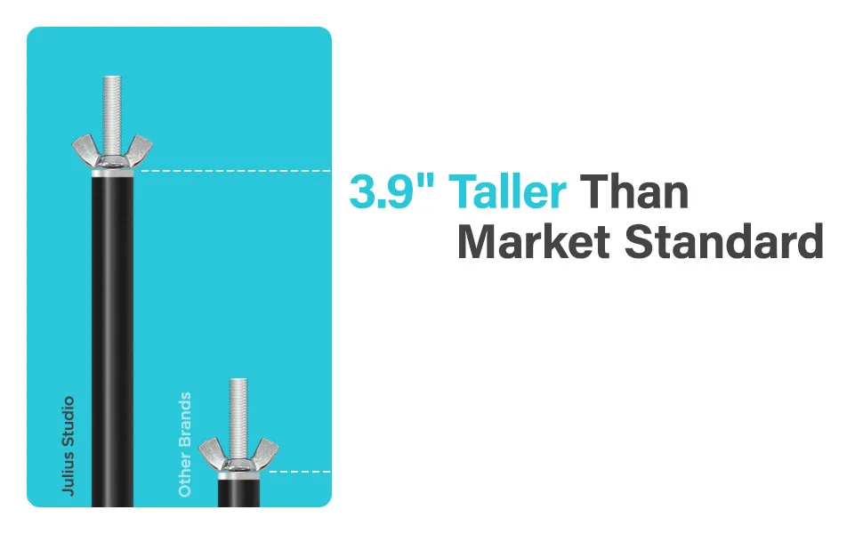 Julius Studio 10.1 ft. Extra Wide & 7.6 ft. Tall (122 x 91 inch) Backdrop Stand, Background Support Equipment, Great fit for 10 ft. Screens, Complete Accessory Kit for Photo Video Studio, JSAG283 Single - tall stand