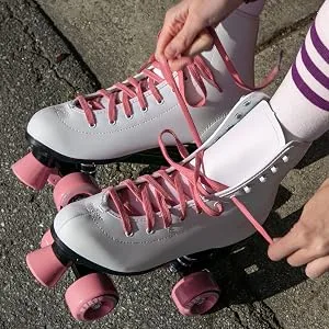 C SEVEN C7skates Quad Roller Skates | Retro Design Candy Pink Women's 7 / Youth 6 / Men's 6 - c7skates cloudlike comfort c seven roller skates