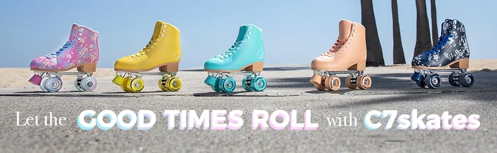 C SEVEN C7skates Quad Roller Skates | Retro Design Candy Pink Women's 7 / Youth 6 / Men's 6 - c7skates premium rolloer skates