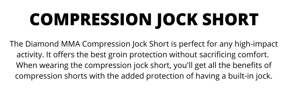 Diamond MMA Compression Shorts with Built-in Jock Strap Supporter with Athletic Cup Pocket for Sports Medium Adult - Diamond MMA Compression Jock Short