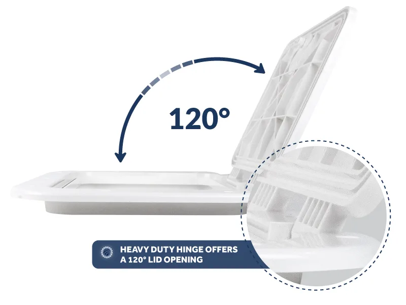 Five Oceans Boat Hatch, Marine Access Hatch, Boat Hatch Lids, Locking Slam Latch System, Off-White 15 11/16" x 12 7/8" - five oceans boat hatch lids access deck