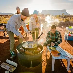 GSI Outdoors Sierra Enamel Table Set for Four with Bowls, Plates and Cups for Camping - cooking