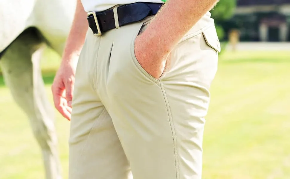 B Vertigo Mens Sander Hunter Knee Patch Breeches - Safari Brown - Ms 34 Safari Brown 30 - B Vertigo Sander Men