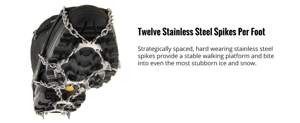 Kahtoola MICROspikes Footwear Traction for Winter Trail Hiking & Ice Mountaineering Black Large - kahtoola