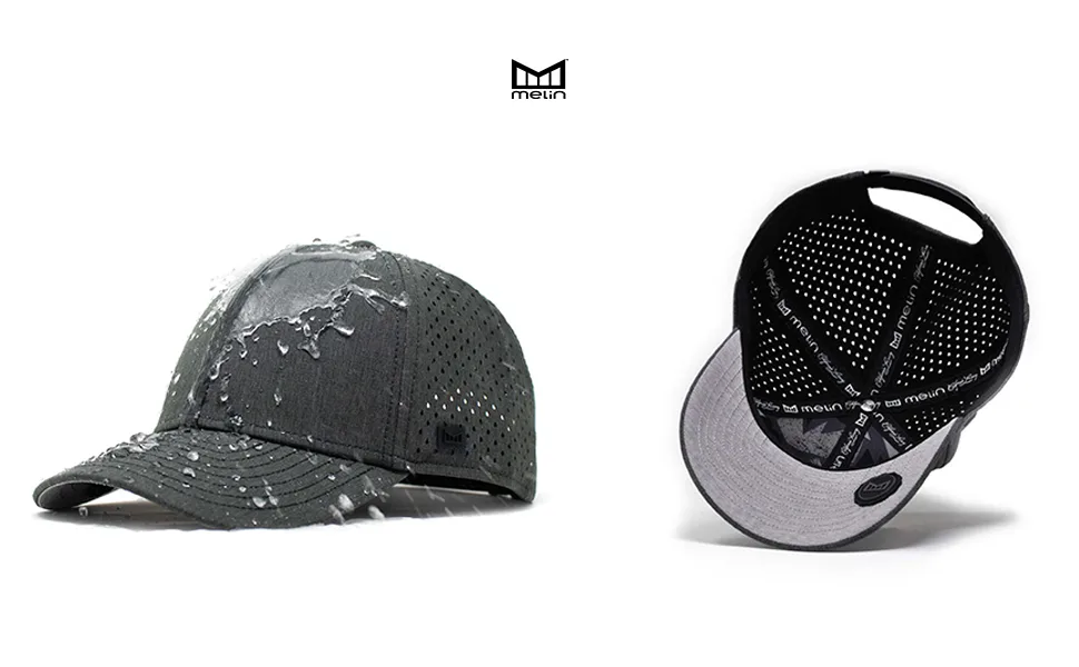 melin Trenches Icon Hydro, Performance Snapback Hat, Water-Resistant Baseball Cap for Men & Women X-Large Black - image of hats and logo