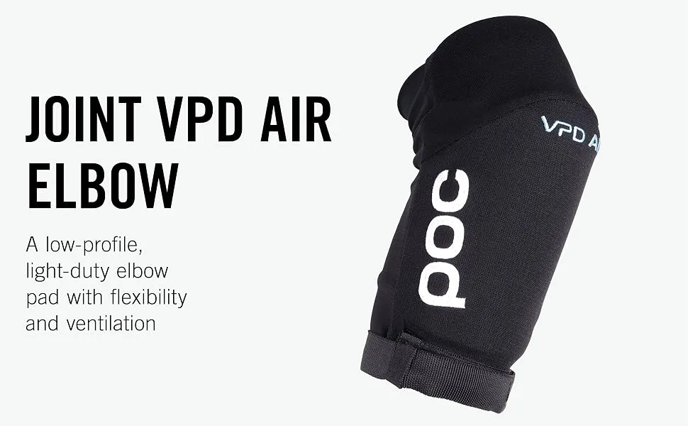 POC, Joint VPD Air Elbow Pads, Lightweight Mountain Biking Armor for Men and Women, Uranium Black, M - Joint VPD Air Elbow; A low-profile, light-duty elbow pad with flexibility and ventilation