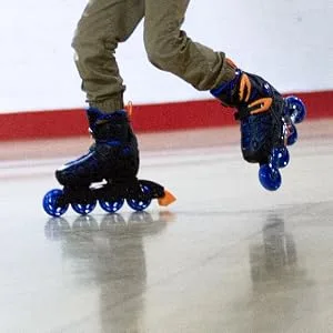 Roller Derby Tracer Boy's Adjustable Inline Medium (2-5) Black/Blue/Orange Tracer - At the rink