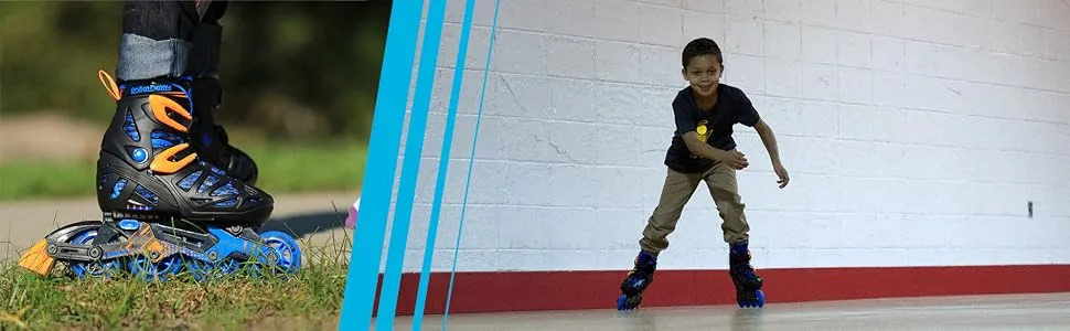 Roller Derby Tracer Boy's Adjustable Inline Medium (2-5) Black/Blue/Orange Tracer - Tracer