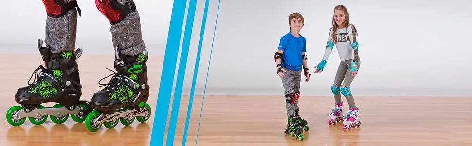Roller Derby ION 7.2 Inline Skates with Aluminum Frames and Adjustable Sizing for Growing feet Small (11-1) - Ion inline skates in action