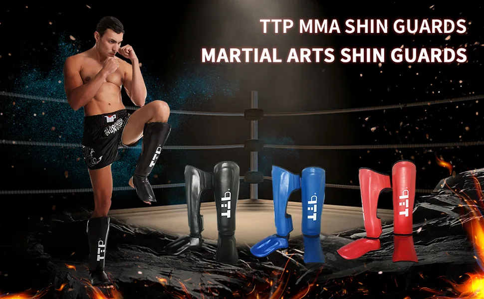 Boxing Muay Thai Shin Guards Pads, Padded Leg Protective Gear for Martial Arts, MMA Training,Fighting, Kickboxing and Sparring Black Medium - Martial Arts Shin Guards
