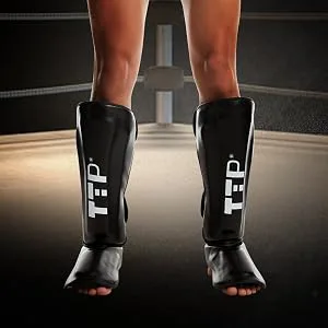 Boxing Muay Thai Shin Guards Pads, Padded Leg Protective Gear for Martial Arts, MMA Training,Fighting, Kickboxing and Sparring Black Medium - Martial Arts Shin Guards