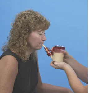 SP Ableware Drinking Aid with Trigger Release Liquid Flow Regulator (745810000) - SP Ableware Maddak Drinking Aid with Regulator Oral Motor Limitations Liquid Flow Control