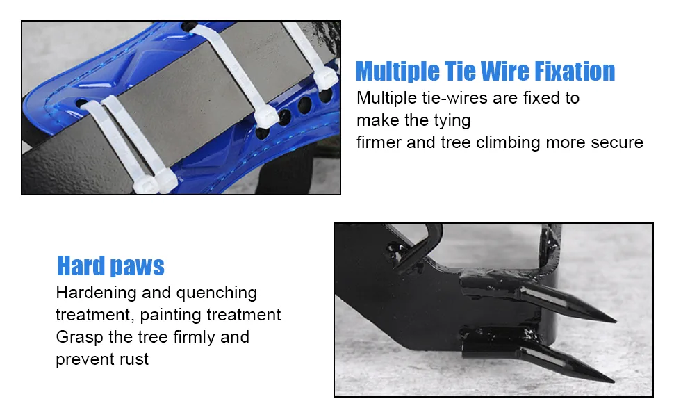 TFCFL Tree Climbing Tool Adjustable Lanyard Tree Pole Climb Spike Rope Rescue Tool Climbing Spikes Adjustable Climbing Tree Shoes Steel Adjustable Lanyard Rope Rescue Protective Belt - feature 2