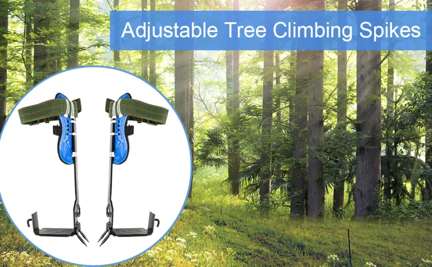 TFCFL Tree Climbing Tool Adjustable Lanyard Tree Pole Climb Spike Rope Rescue Tool Climbing Spikes Adjustable Climbing Tree Shoes Steel Adjustable Lanyard Rope Rescue Protective Belt - Tree climbing tool