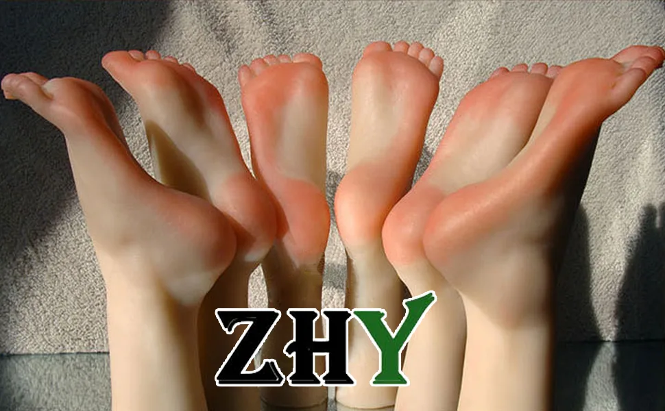1 Pair Silicone Lifesize Female Mannequin Foot Display Jewerly Sandal Shoe Sock Display Art Sketch with Nail - ZHY FOOT MODEL