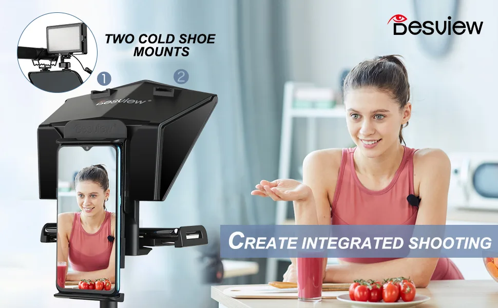 Desview TS2 Phone Teleprompter, 12.9 Portable HD Widescreen Teleprompter with Remote Control APP Compatible with iOS/Android Prompter for Phone Tablet up to 11"(Tripod not Included) - product information 16