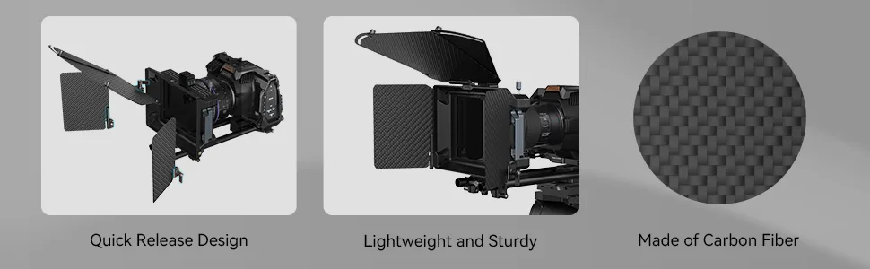 SMALLRIG All-Round Light Blocking Side Flag Kit (95mm) with 1/4"-20 Screw and Anti-Twist Design, Quick-Release for Star-Trail Series Matte Box, Mirrorless Cameras - 3647 - 3647