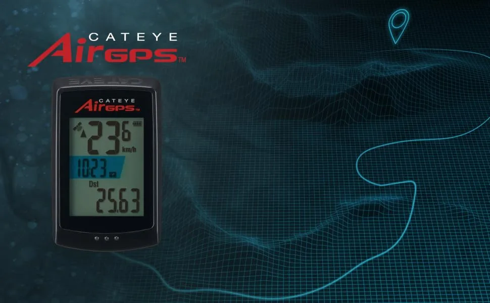 CATEYE - AirGPS Sensorless USB Rechargeable GPS Cycling Computer CC-GPS100 - AirGPS
