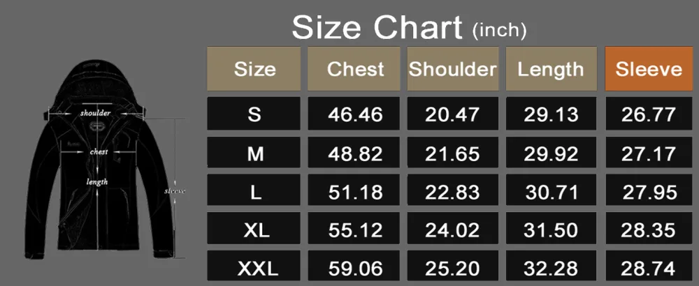 MOERDENG Men's Waterproof Ski Jacket Warm Winter Snow Coat Mountain Windbreaker Hooded Raincoat Black X-Large - product information 8