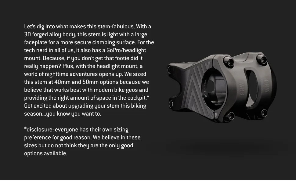 PNW Components Range Stem Gen 3, Clamp Diameter 50mm / 31.8mm - PNW Components Range Gen 3 Stem