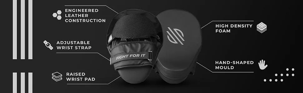 Sanabul Lab Series Professional Boxing Punch Mitts Black/Silver - Lab Series Pro Punch Mitts Sanabul Details