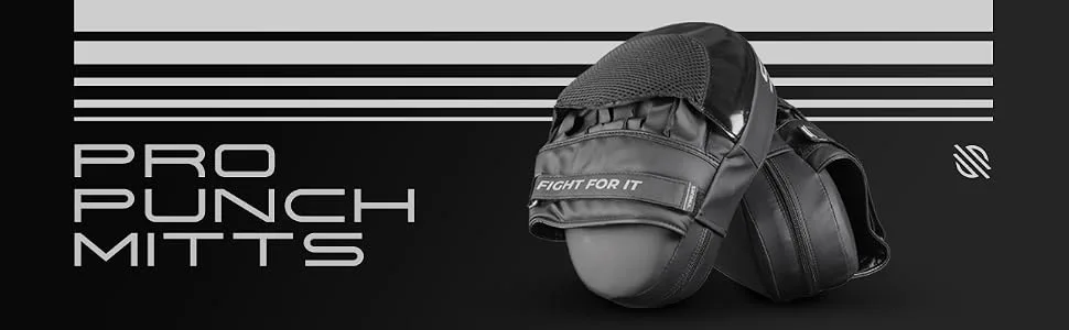 Sanabul Lab Series Professional Boxing Punch Mitts Black/Silver - Pro Punch Mitts Lab series