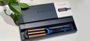 MIRACOMB Ion Titanium Deep Waver Smart Crimping Iron Hair Crimper, Digital Heat Settings, Auto Off, Dual Voltage, Royal Blue - MIRACOMB Ion Titanium Deep Waver