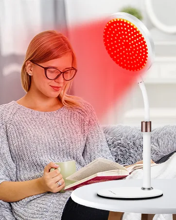 Shyineyou Red Light Therapy for Face, 660nm Red Light Therapy Lamp, Therapy Red Light with Base, LED Red Light Therapy Device for Face, Skin, Neck,Hands - red light therapy while reading