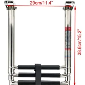 Amarine Made 3 Step Stainless Steel Telescoping Boat Ladder Swim Step - Boat ladder
