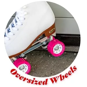 CHICAGO Women's and Girl's Classic Roller Skates - Premium White Quad Rink Skates 7 - Oversized Wheels
