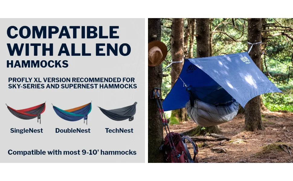 ENO, Eagles Nest Outfitters ProFly Rain Tarp, Ultralight Hammock Accessory Olive Standard Packaging - product information 6