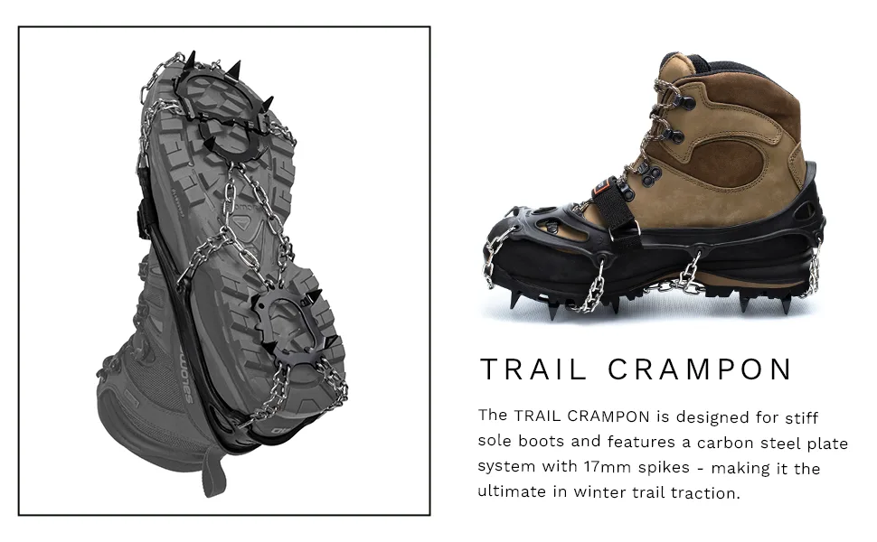 Hillsound Trail Crampon I Ice Cleat Traction System for Beginner & Experienced Winter Trail Hiking Red Medium - hillsound