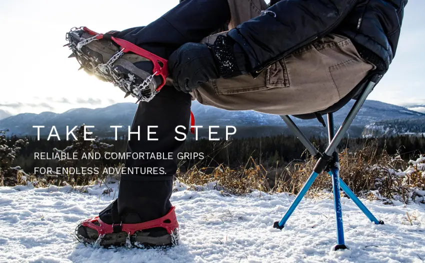 Hillsound Trail Crampon I Ice Cleat Traction System for Beginner & Experienced Winter Trail Hiking Red Medium - hillsound