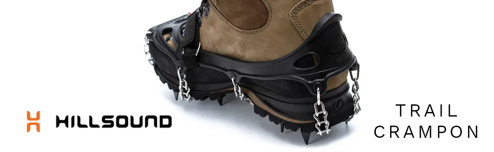 Hillsound Trail Crampon I Ice Cleat Traction System for Beginner & Experienced Winter Trail Hiking Red Medium - hillsound