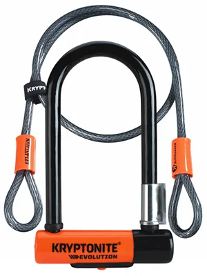Kryptonite Evolution Mini 7 Lock with 4 Foot Kryptoflex Cable Combo Black/Orange 4 Ft - product information 1