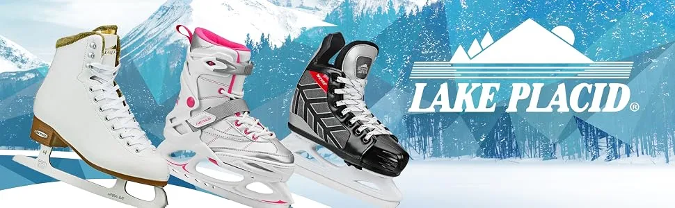 Lake Placid Wizard 400 Boys Adjustable Ice Skate Medium (13J-3) Black - Lake Placid Banner