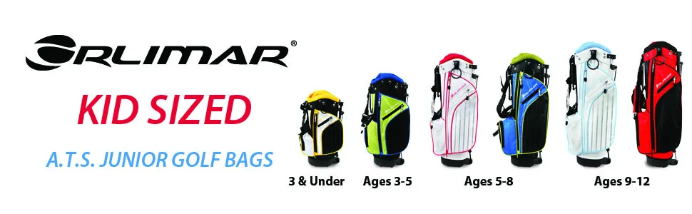 Orlimar Golf ATS Junior Golf Stand Bag for Boys Ages 3 and Under, Yellow/Black - Orlimar Kid Sized A.T.S. Junior Golf Bags with 6 different color and height golf bags