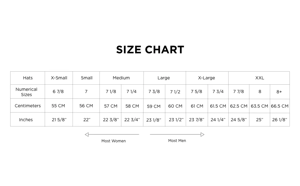 Tilley Wanderer Hat Khaki 7 1/2 - size chart