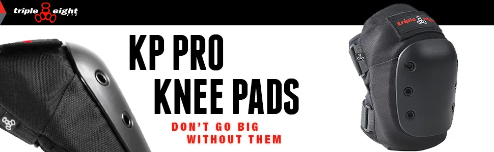 Triple Eight KP Pro Professional Skateboarding Knee Pad Set (Pair) X-Large - Knee Pads