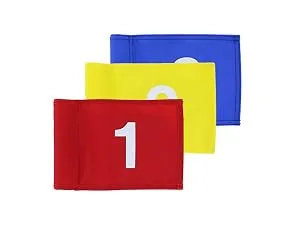 WATSY Golf Flagstick Practice Mini Putting Green Flags For Backyard Outdoor Patio Home Training Mini Golf Flag Kit Combo With Putting Hole Cup Portable 2-Section Design - Numbered Set Of 3 - golf flag with pipe header indoor putting green with ball return golf flag frame putterball game set