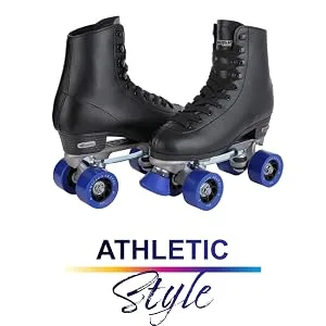 CHICAGO SKATES Men's Classic Roller Skates - Premium Black Quad Rink Skates 10 - Athletic Style