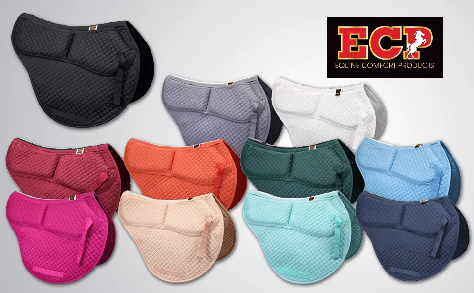 ECP Equine Comfort Products All Purpose Contoured Correction Saddle Pad with Adjustable Memory Foam White - product information 1