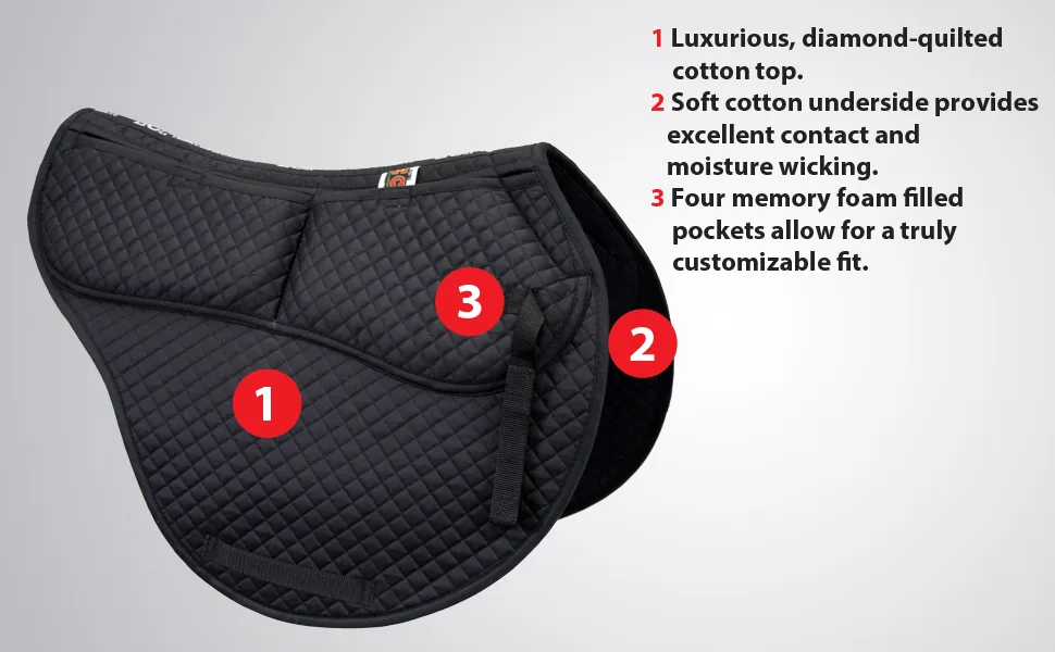 ECP Equine Comfort Products All Purpose Contoured Correction Saddle Pad with Adjustable Memory Foam White - product information 2