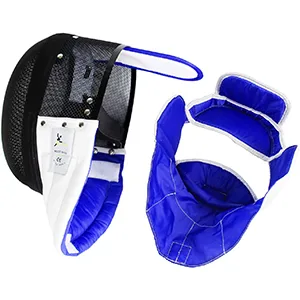 LEONARK Fencing Epee Mask Hema Helmet CE 350N Certified National Grade Masque - Fencing Protective Gear Black Large - detachable