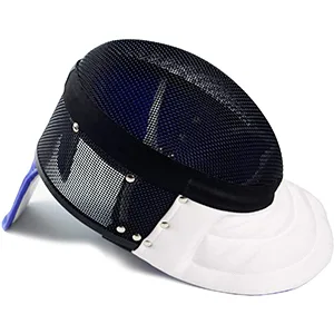 LEONARK Fencing Epee Mask Hema Helmet CE 350N Certified National Grade Masque - Fencing Protective Gear Black Large - epee mask side look