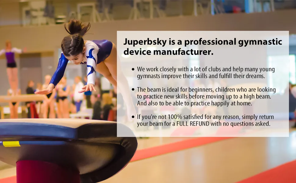 Juperbsky Balance Beam for Kid's Practice - Gymnastics Equipment for Teens Hone Skills at Home PVC Pink 8' long 2''hing - product information 2