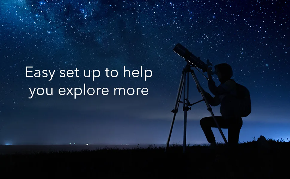 Dartwood Astronomical Telescope - 360 Rotational Telescope - Multiple Eyepieces Included for Different Zoom (Black/White) - Easy set up to help you explore more