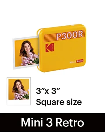 KODAK Mini Shot 2 Retro 4PASS 2-in-1 Instant Digital Camera and Photo Printer (2.1x3.4 inches) + 8 Sheets, White Printer + 8 Sheets White - kodak mini 3 retro photo printer polaroid instant camera for iphone and android instax mini